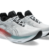 ⁦ASICS GEL NIMBUS 25 - נעלי אסיקס נימבוס 25 גברים צבע אפור עם גווני כחול ואדום⁩ – תמונה ⁦3⁩