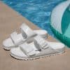 ⁦Birkenstock Arizona EVA White בירקנשטוק כפכפי נשים אריזונה לבן רצועות⁩ – תמונה ⁦5⁩