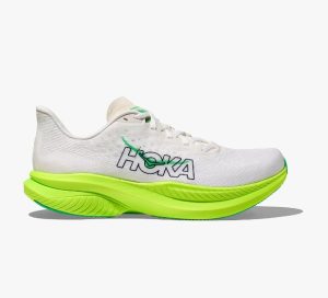 HOKA MACH 6 - נעלי ספורט לגברים הוקה מאך 6 בצבע לבן/נאון ליים