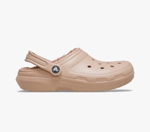 Crocs Classic Lined Clog - כפכפי קרוקס פרוותיים בצבע ורוד קרמל