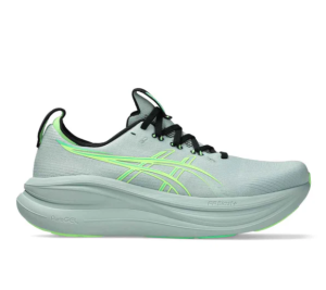 Asics Gel Nimbus 28 Men Cold Moss Illuminate Green נעלי ריצה ג`ל נימבוס 28 לגברים בצבע אפור/ירוק