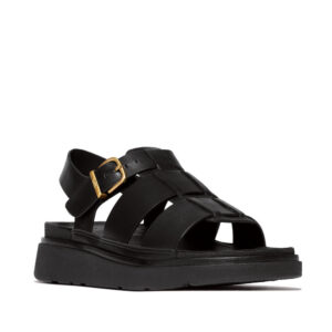 FitFlop Gen-FF Leather Fisherman All Black Women product shot