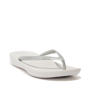 FitFlop iQushion Toe-Post Sandal Silver Women front view